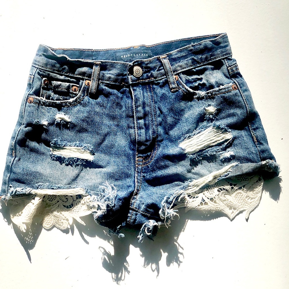 Girls denim cut off shorts